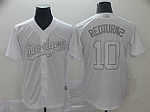 Dodgers 10 Justin Turner RedTurn2 White 2019 Players' Weekend Player Jersey,baseball caps,new era cap wholesale,wholesale hats